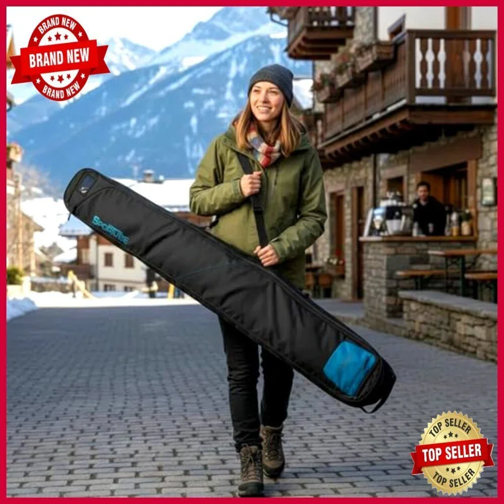 Lightweight Ski Sleeve Bag with Full-Length Zipper and Padded Handles